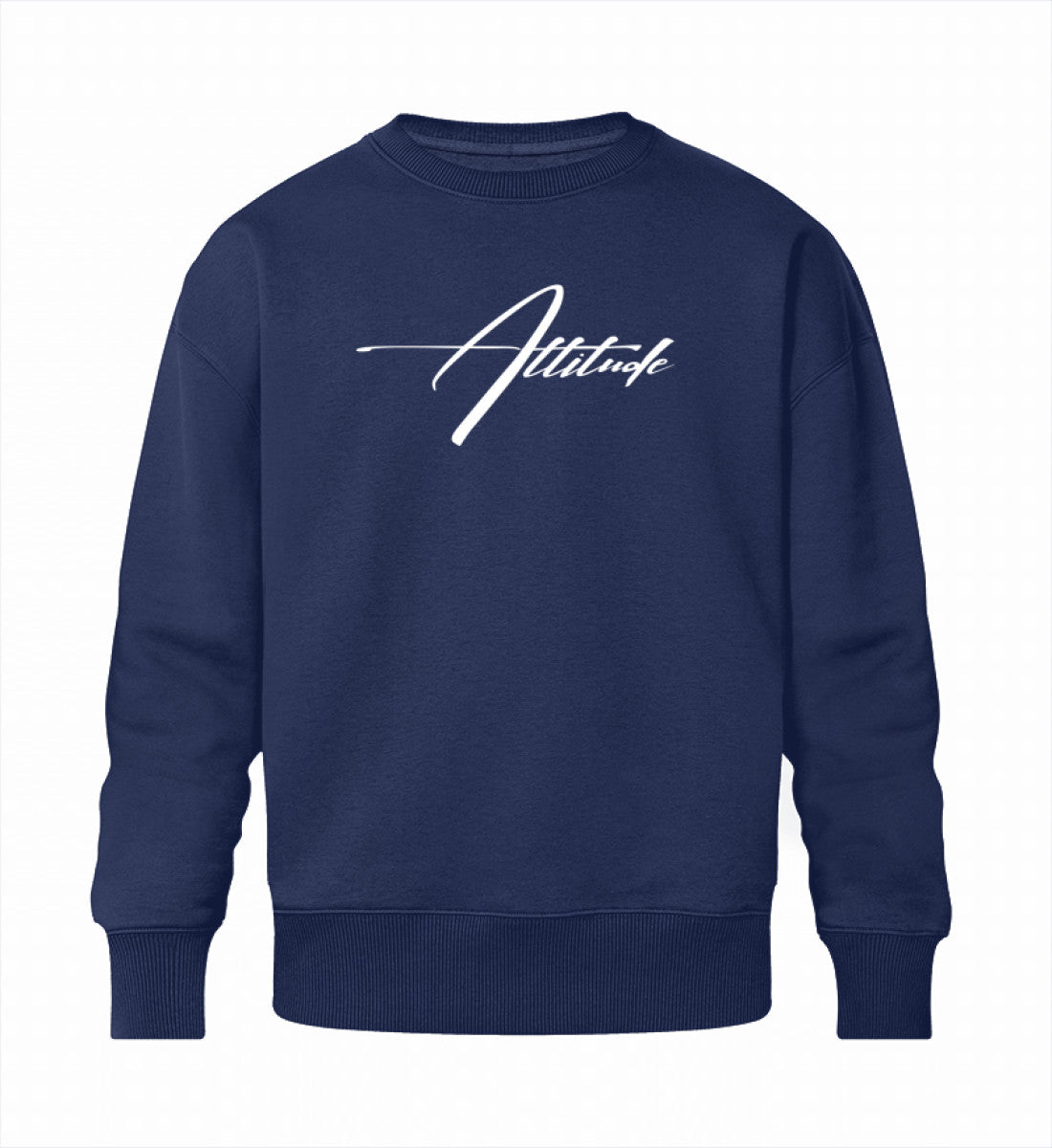 Navy-blaues Herren Sweatshirt aus nachhaltiger Baumwolle mit einzigartiger Signatur.