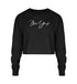 Cropped Sweatshirt schwarz veredelt mit einem einzigartigen Signature design hochwertig lässig und bequem 