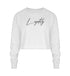 Cropped Sweatshirt weiß veredelt mit einem einzigartigen Signature design hochwertig lässig und bequem 