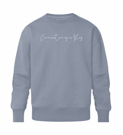 Graues Männer Sweatshirt aus nachhaltiger Baumwolle mit auffälligem Logo.