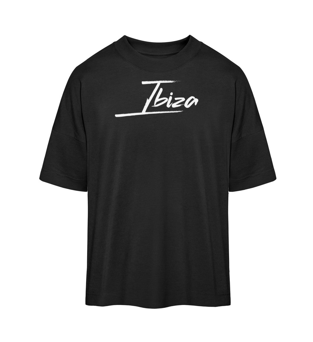 oversized t-shirt aus bio baumwolle veredelt mit einem einzigartigen Ibiza Signature design hochwertig umweltfreundlich lässig und bequem 
