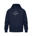 Herren French Navy Oversized Hoodie „Hope“ – 100% Bio-Baumwolle, bequemer Oversize-Fit & inspirierendes Design. Perfekt für Gym, Freizeit & Streetwear.