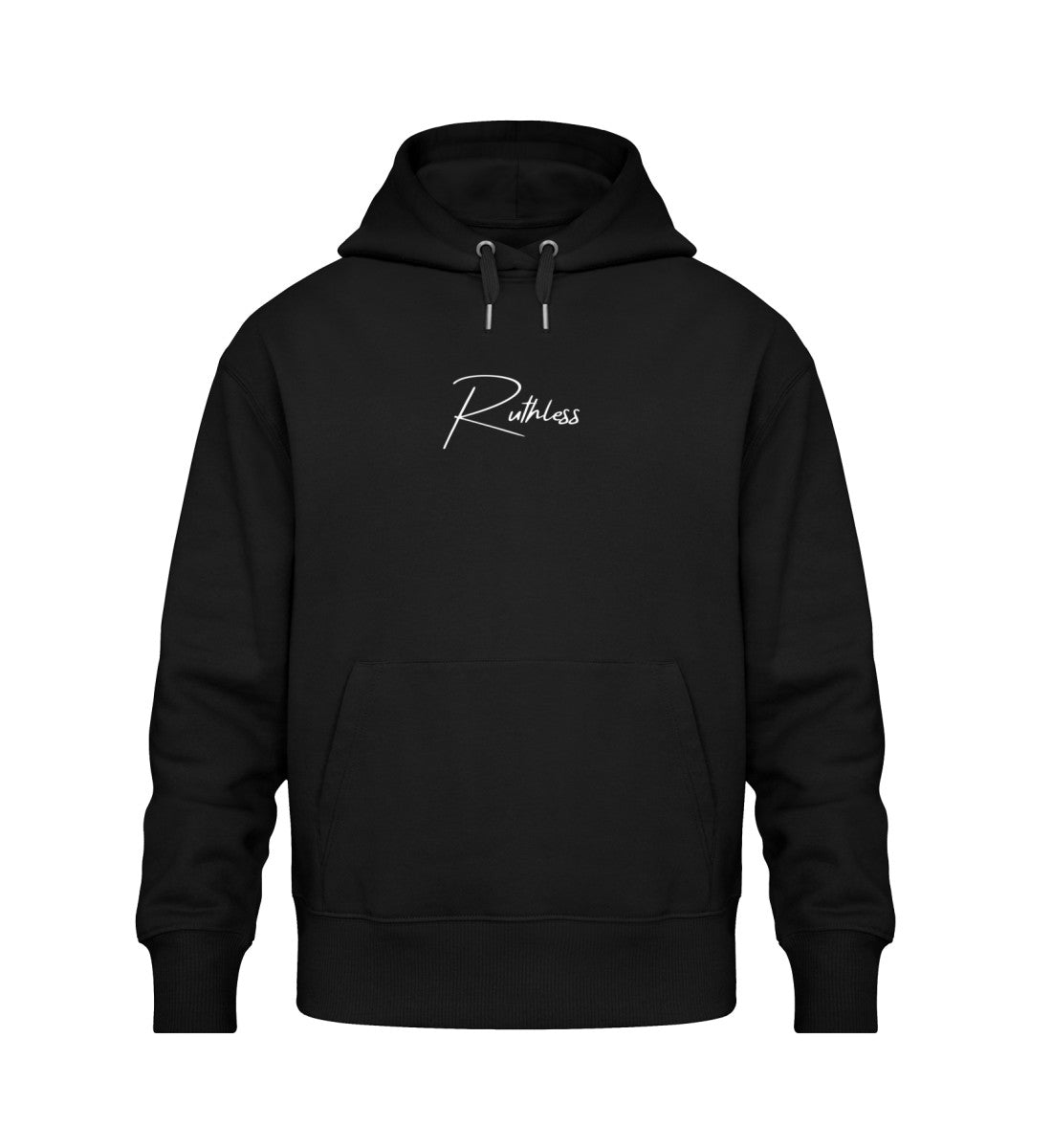 Stylisher Oversized Hoodie mit dem kraftvollen Aufdruck &quot;Ruthless&quot;, der Stärke und Durchsetzungsvermögen symbolisiert. Ideal für einen mutigen, selbstbewussten Look und für alle, die keine Kompromisse eingehen.