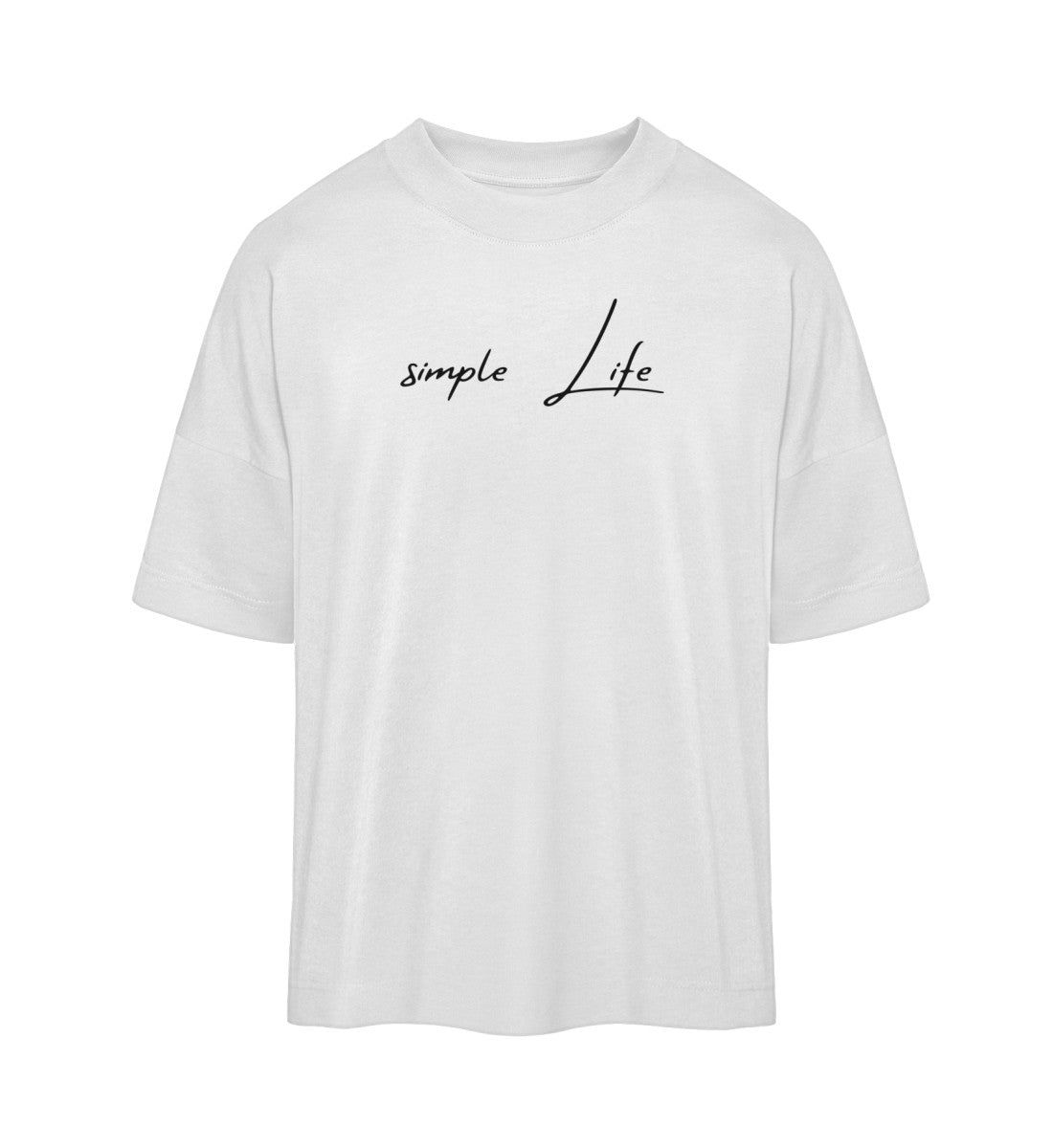 herren weißes Oversized T-Shirt aus hochwertiger Bio Baumwolle mit einem einzigartigen Signature Design 