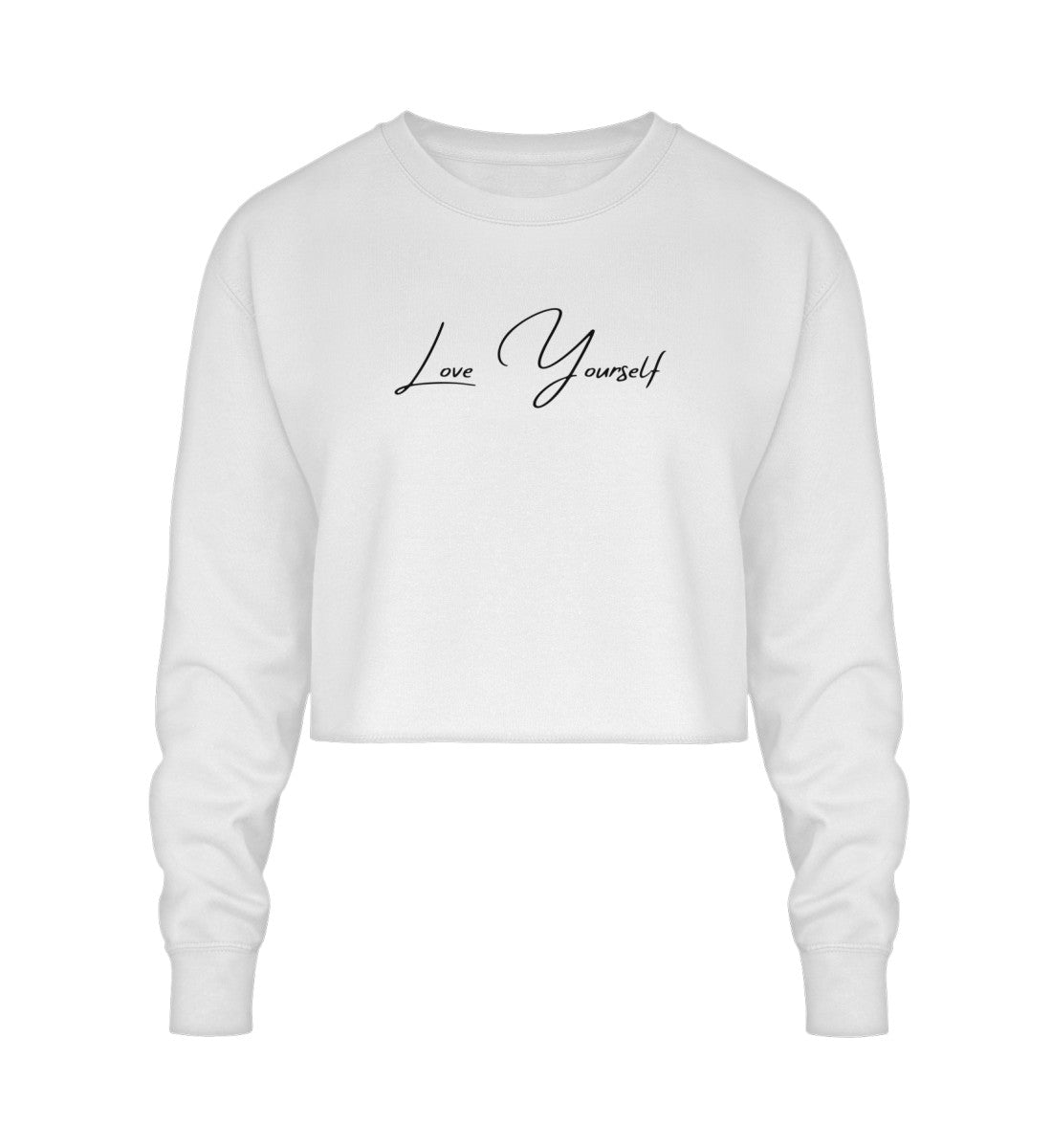 Stilvolles Cropped Sweatshirt, das Selbstliebe und Komfort perfekt miteinander verbindet.