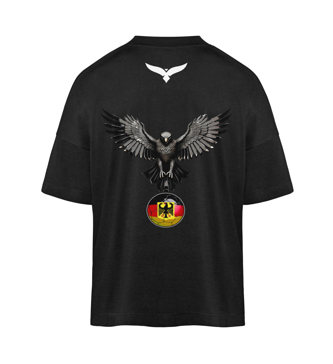 oversized t-shirt aus bio baumwolle veredelt mit einem deutschland adler design umweltfreundlich hochwertig und bequem