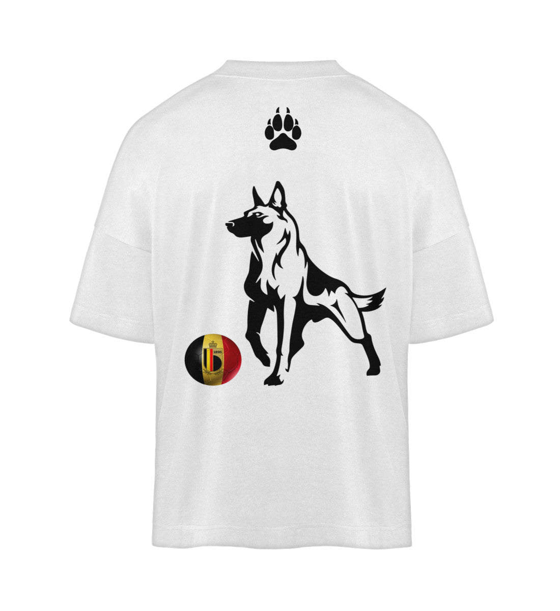 oversized t-shirt aus bio baumwolle veredelt mit einem Belgien schäferhund design umweltfreundlich hochwertig und bequem