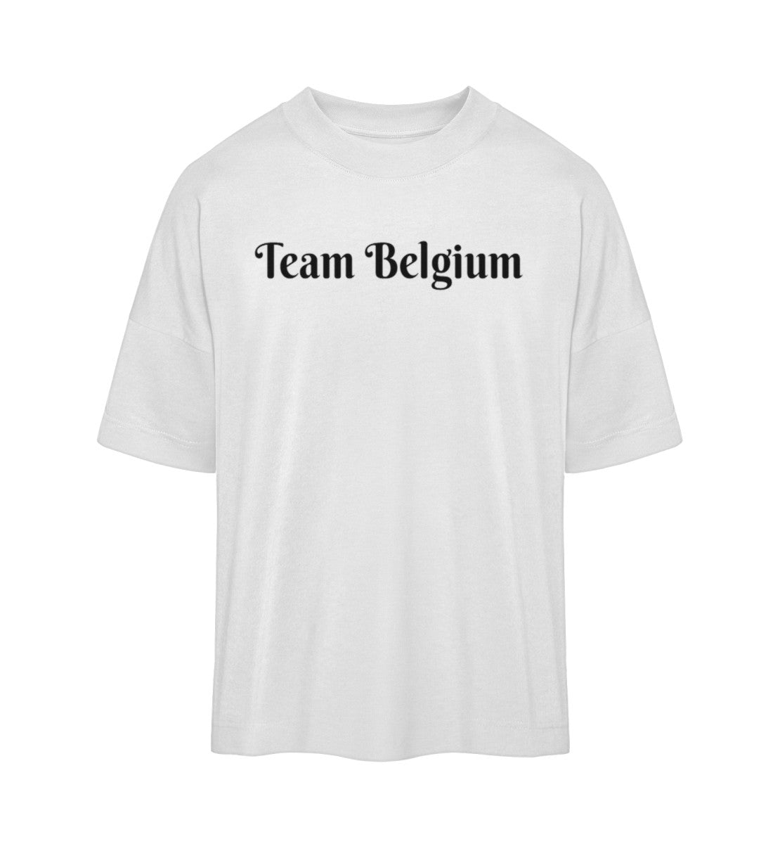 oversized t-shirt aus bio baumwolle veredelt mit einem team belgium design umweltfreundlich hochwertig und bequem 
