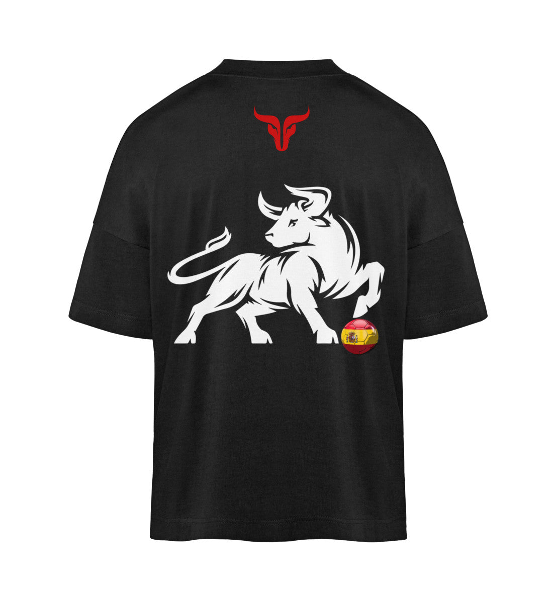 oversized t-shirt aus bio baumwolle veredelt mit einem Spanien Stier design umweltfreundlich hochwertig und bequem