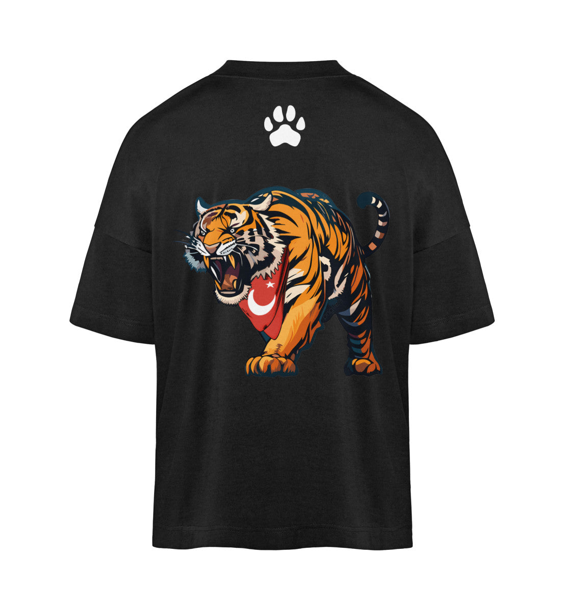 oversized t-shirt aus bio baumwolle veredelt mit einem turkey tiger design umweltfreundlich hochwertig und bequem