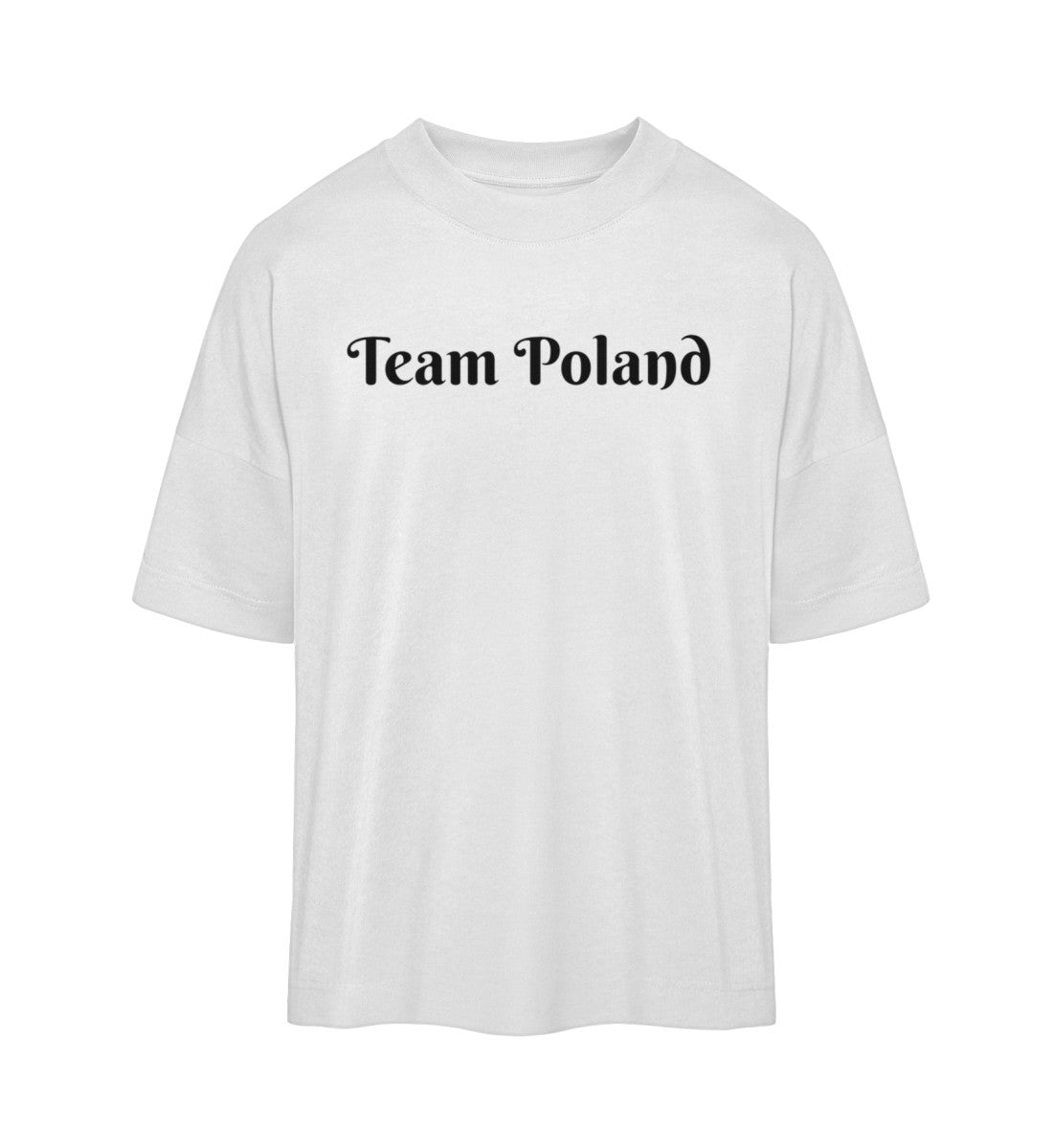 oversized t-shirt aus bio baumwolle veredelt mit einem team poland design umweltfreundlich hochwertig und bequem 
