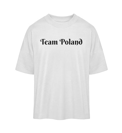 oversized t-shirt aus bio baumwolle veredelt mit einem team poland design umweltfreundlich hochwertig und bequem 
